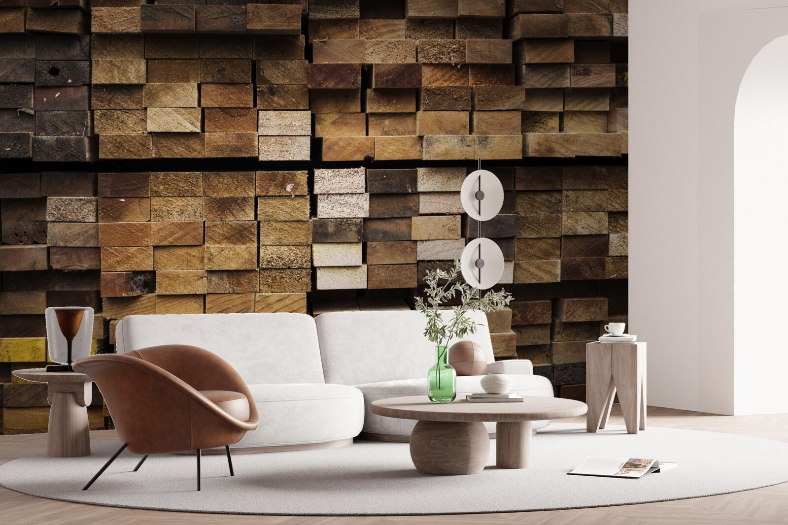 Fototapeta drewniane deski ułożone w kolejności