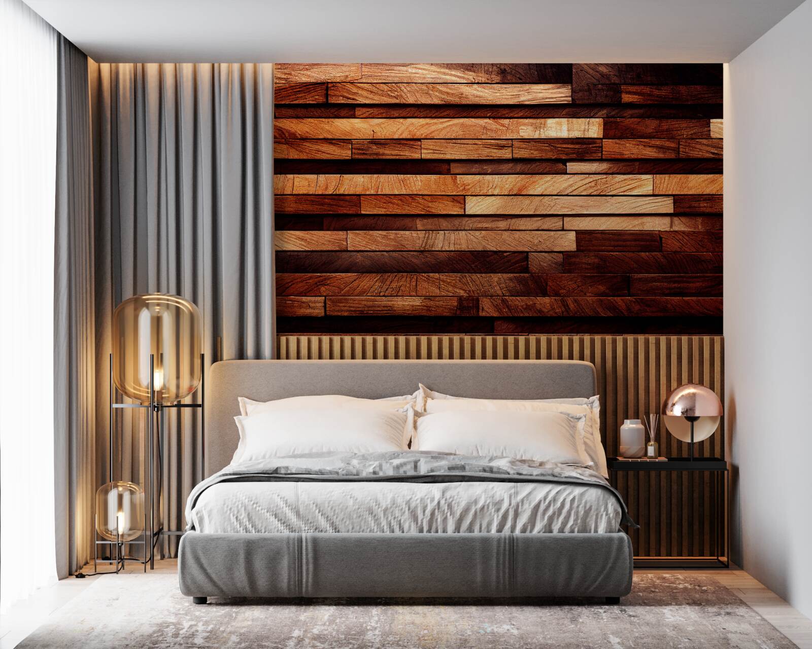 Fototapeta drewniana ściana zmontowana z belek