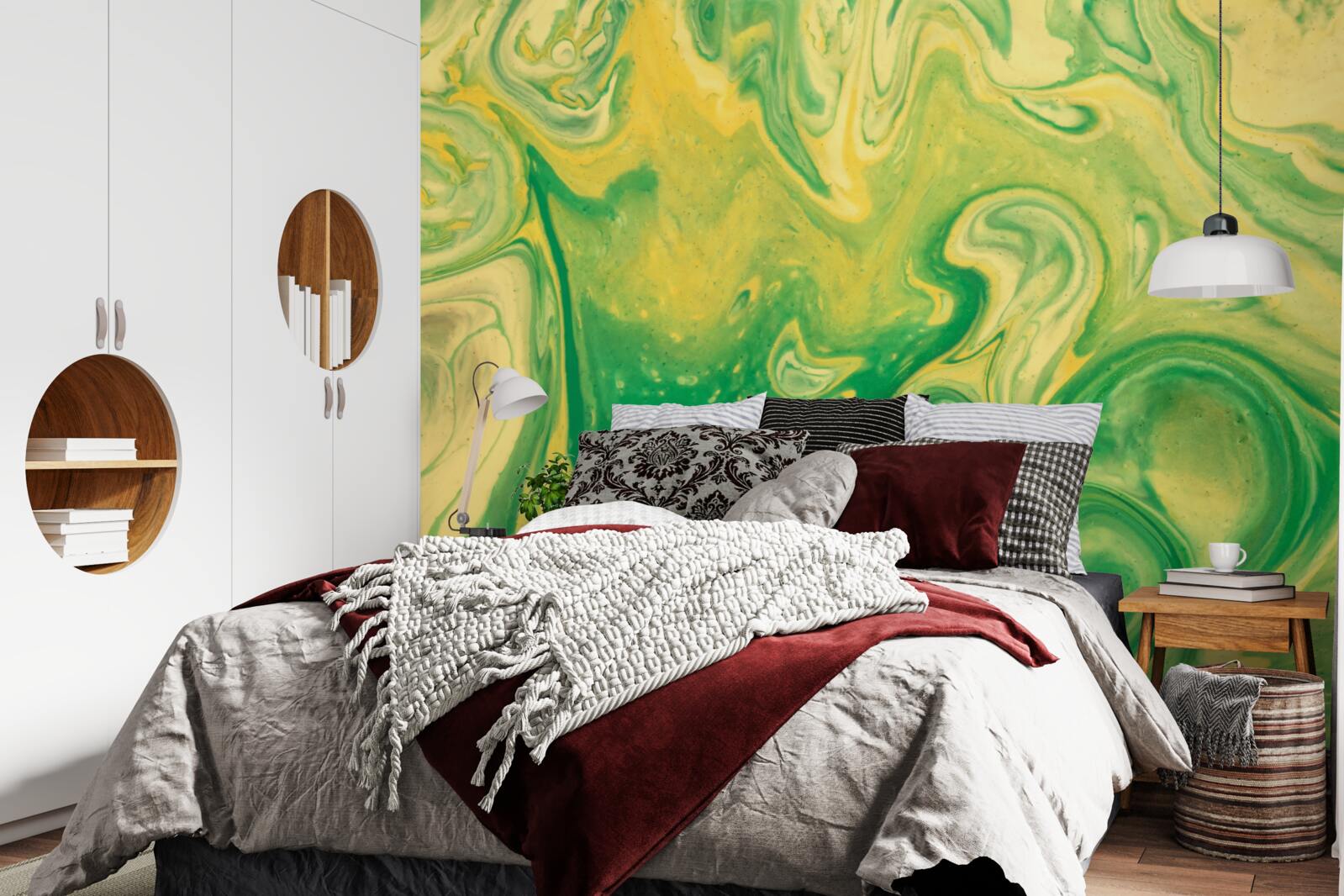 Fototapeta na tle zielono-żółte plamy