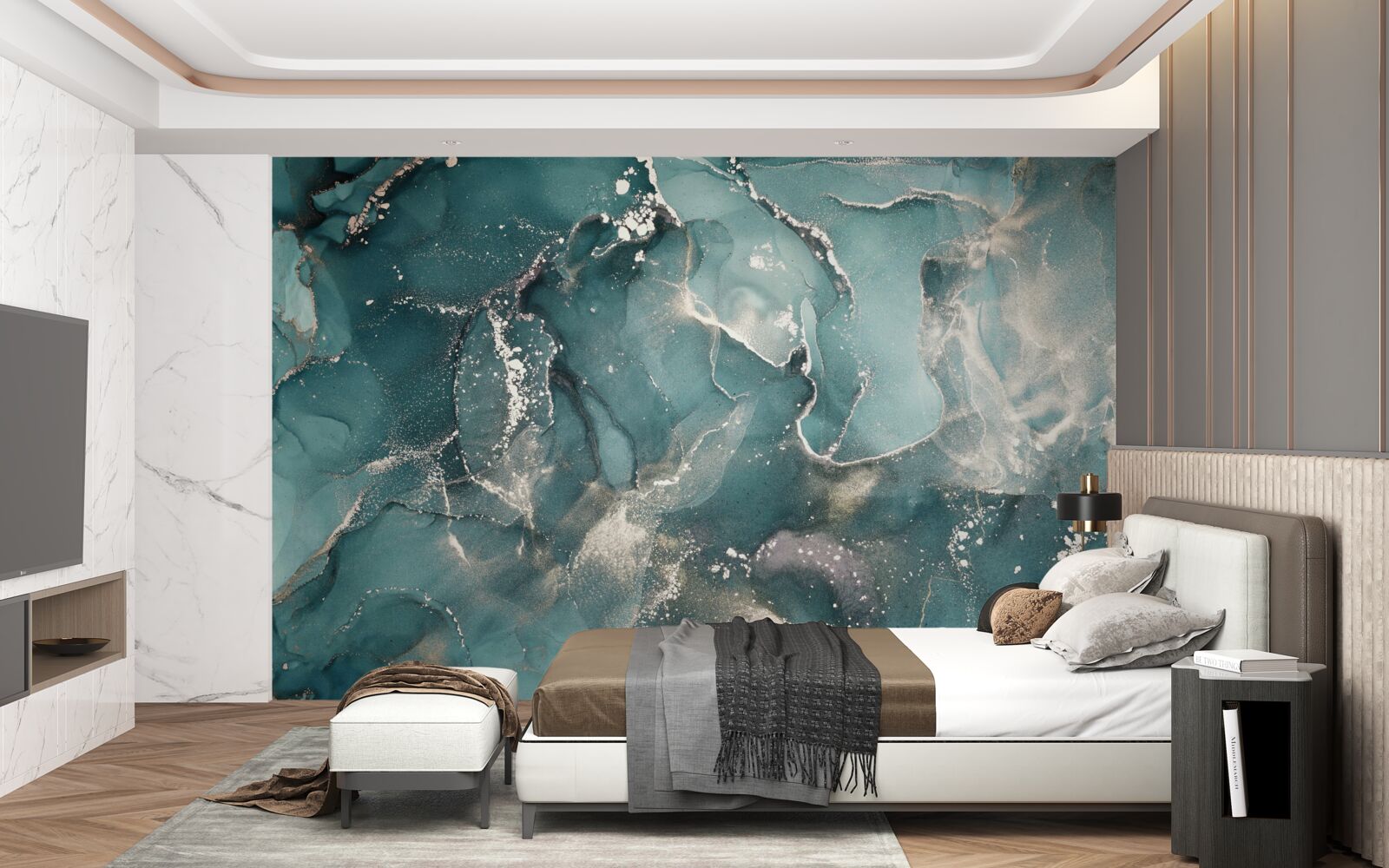 Fototapeta zielony płyn o ciemnym odcieniu