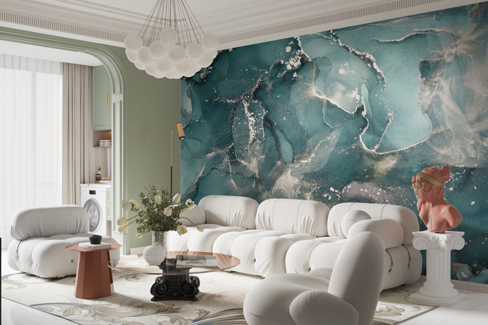 Fototapeta zielony płyn o ciemnym odcieniu