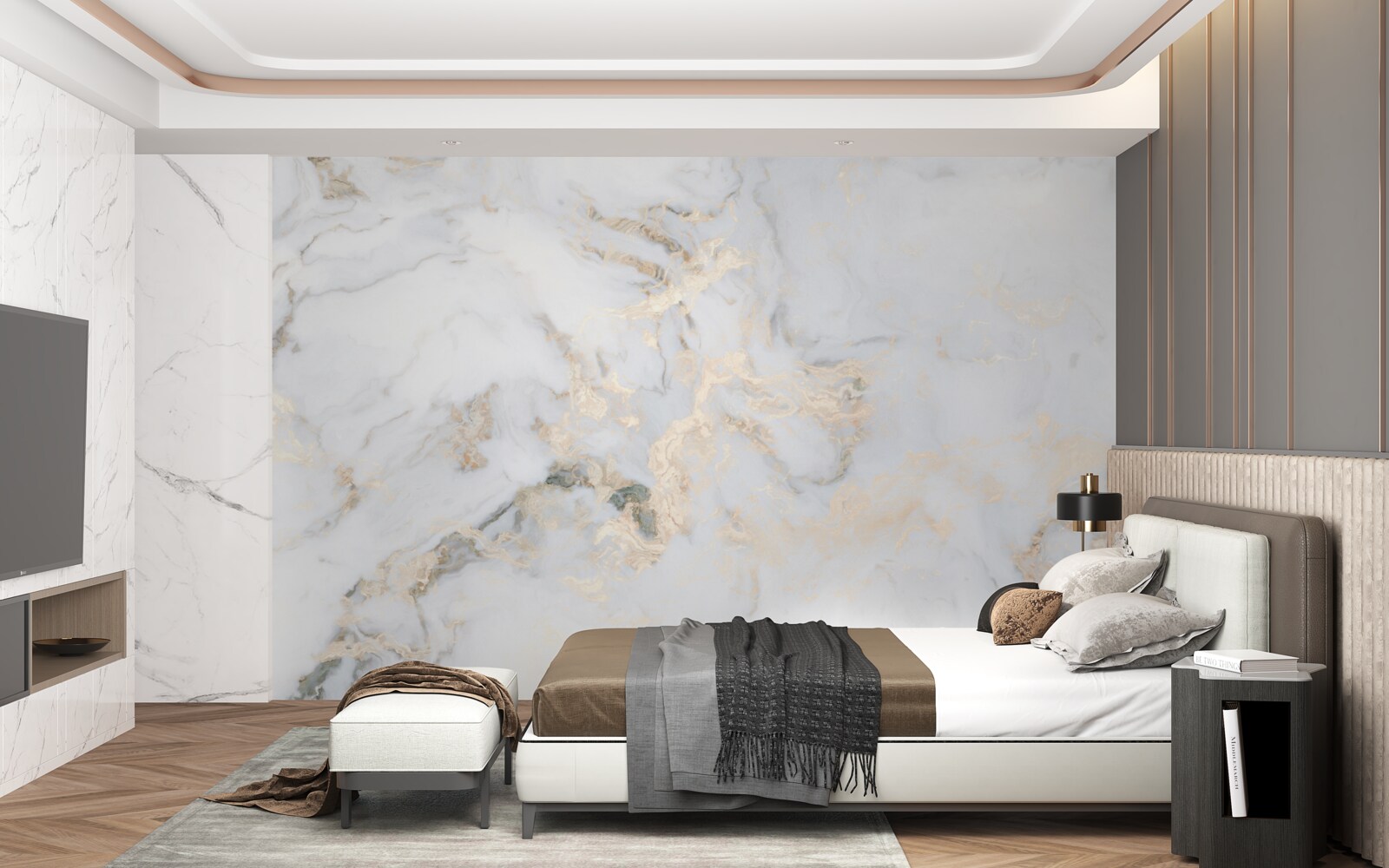 Fototapeta luksusowy biały marmur