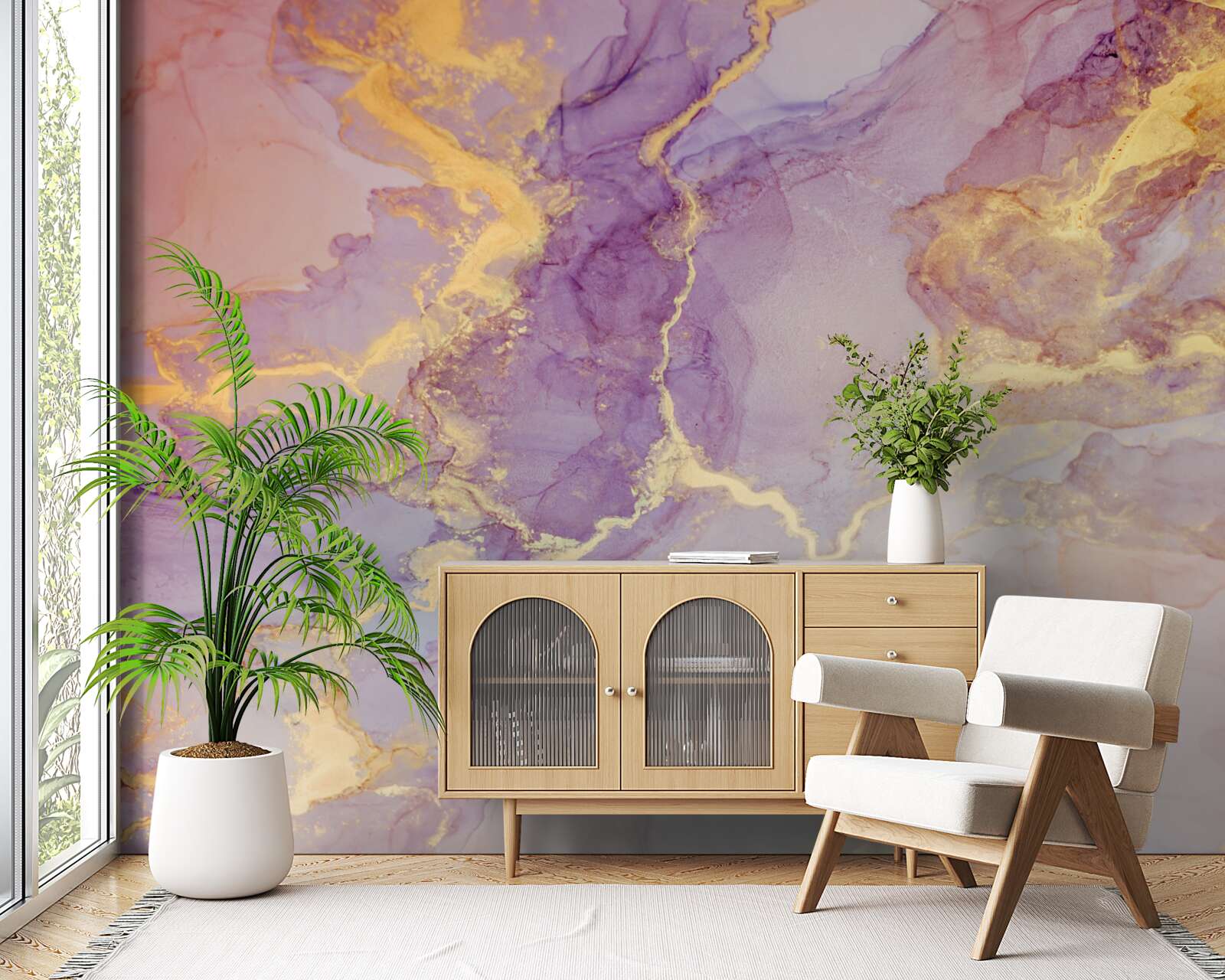 Fototapeta liliowy płyn o złotym odcieniu