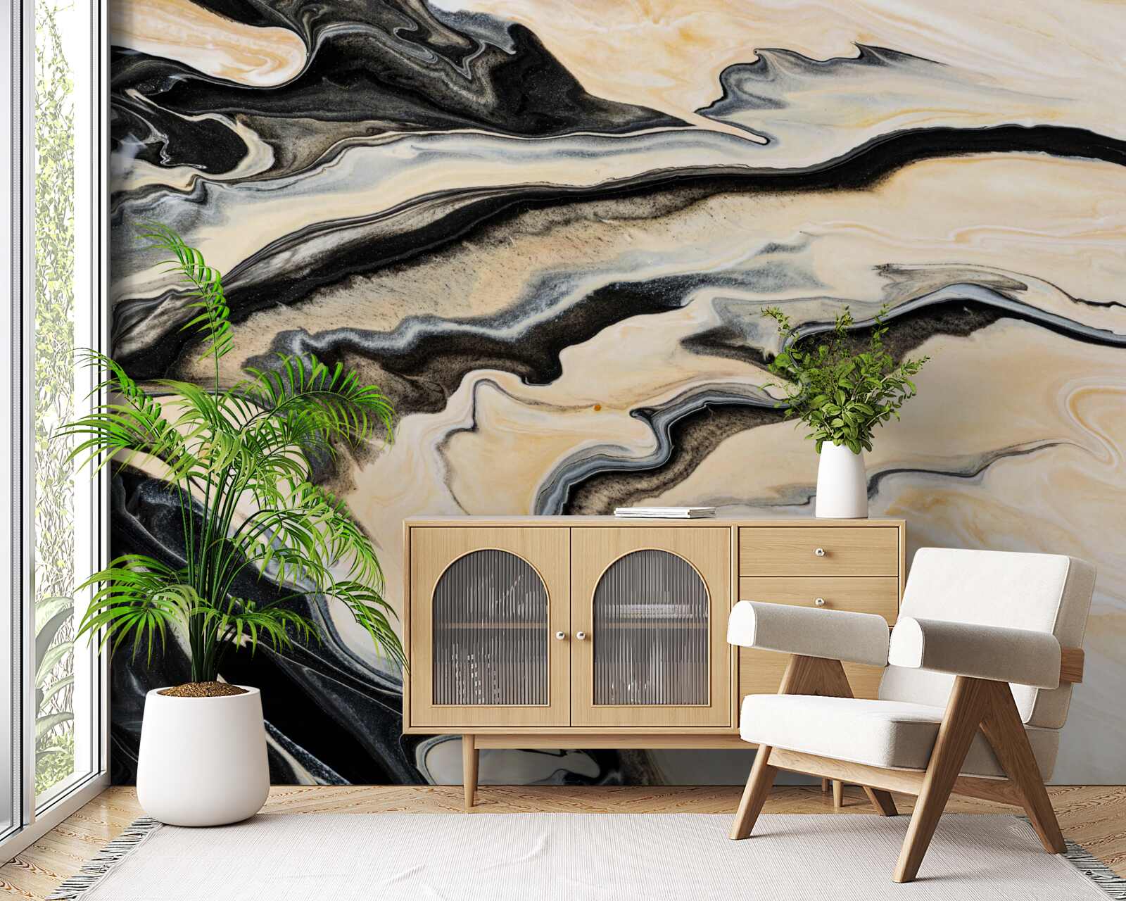 Fototapeta marmurowe tło w płynnym beżowym odcieniu