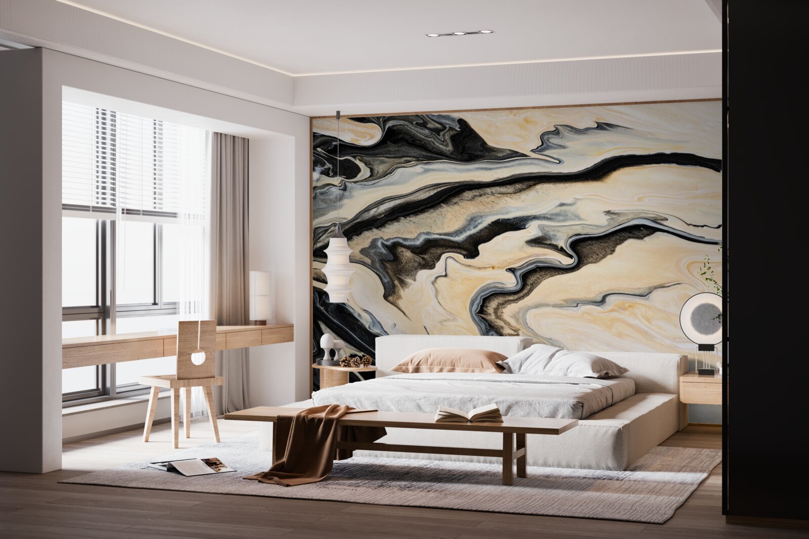 Fototapeta marmurowe tło w płynnym beżowym odcieniu