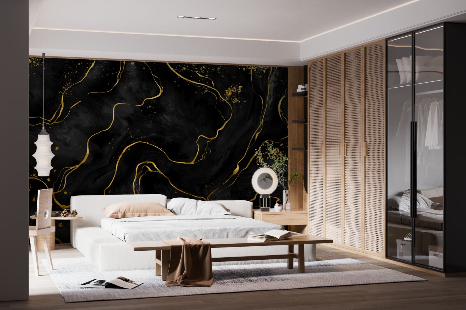 Fototapeta marmurowe tło w odcieniach czerni i złota