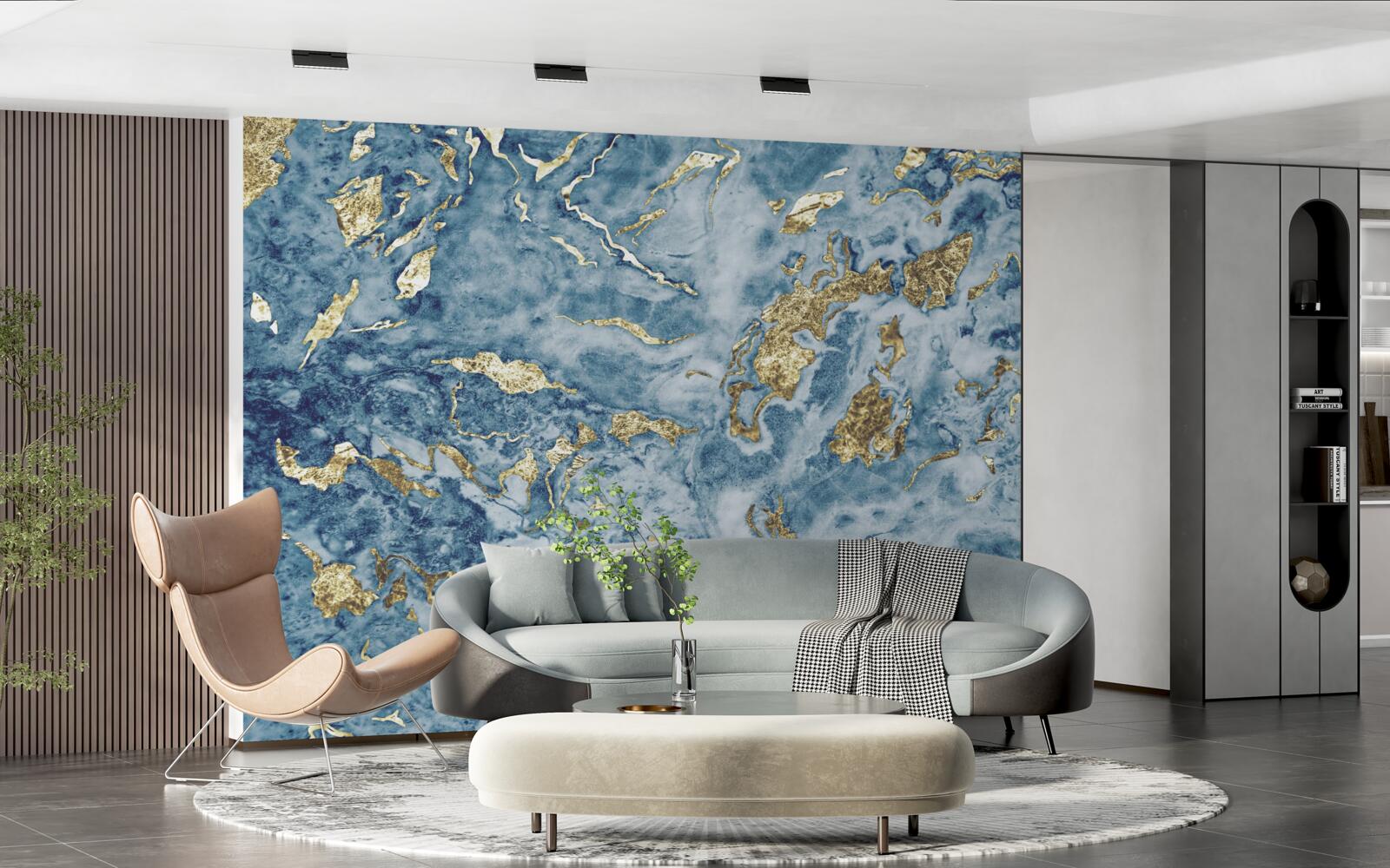 Fototapeta niebieski marmur ze złotymi żyłkami