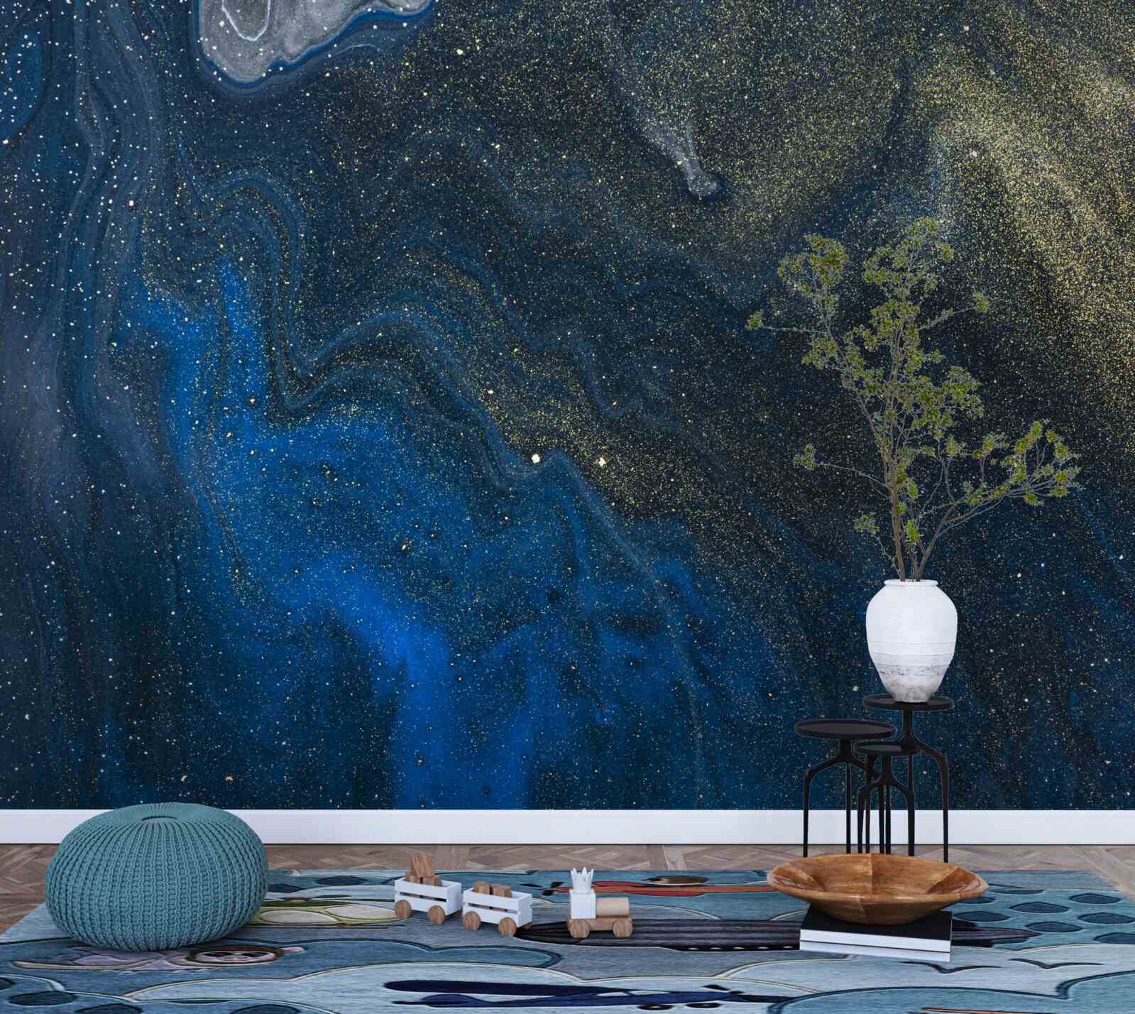 Fototapeta niebiesko-złoty pył