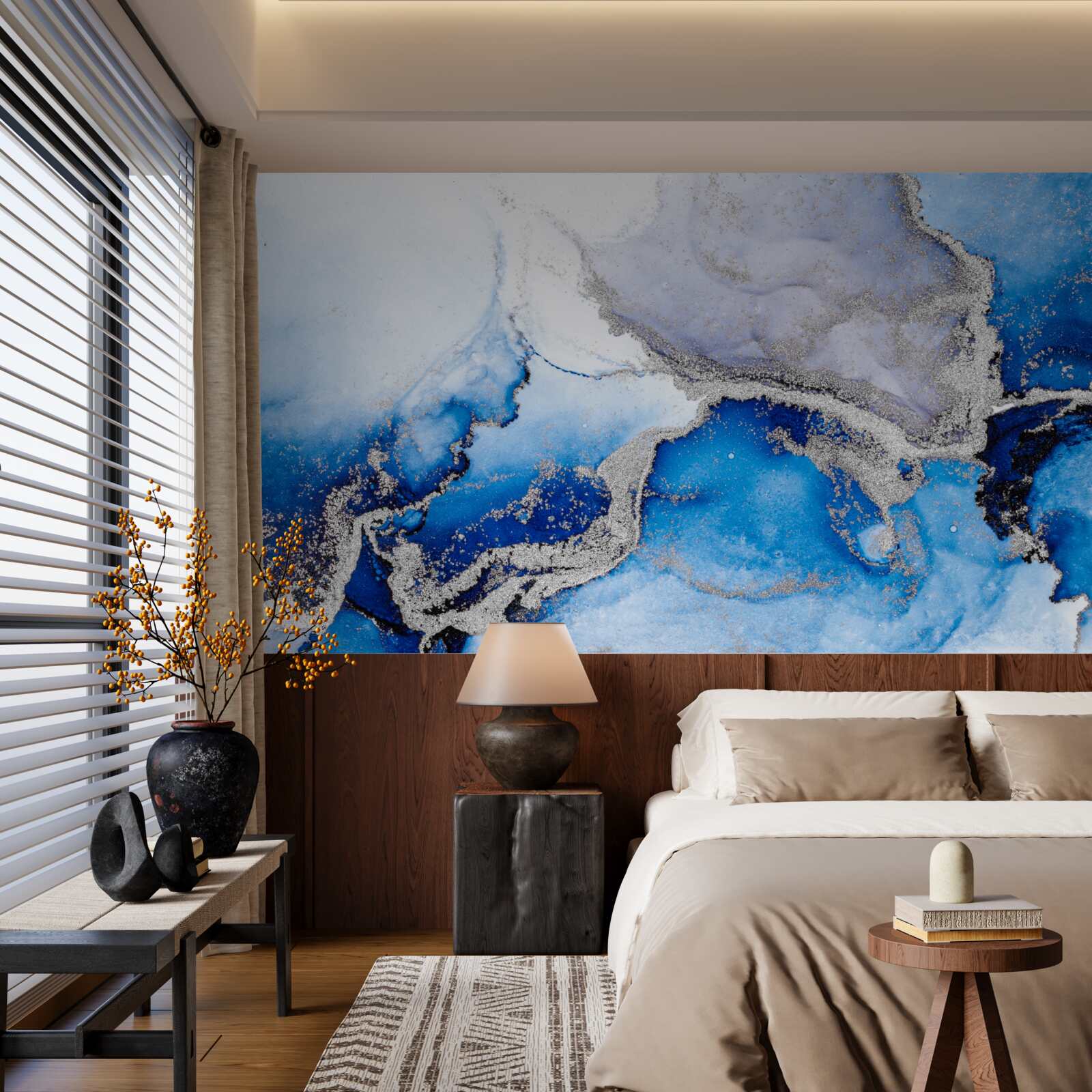 Fototapeta ekstrawaganckie abstrakcyjne tło w niebieskim odcieniu