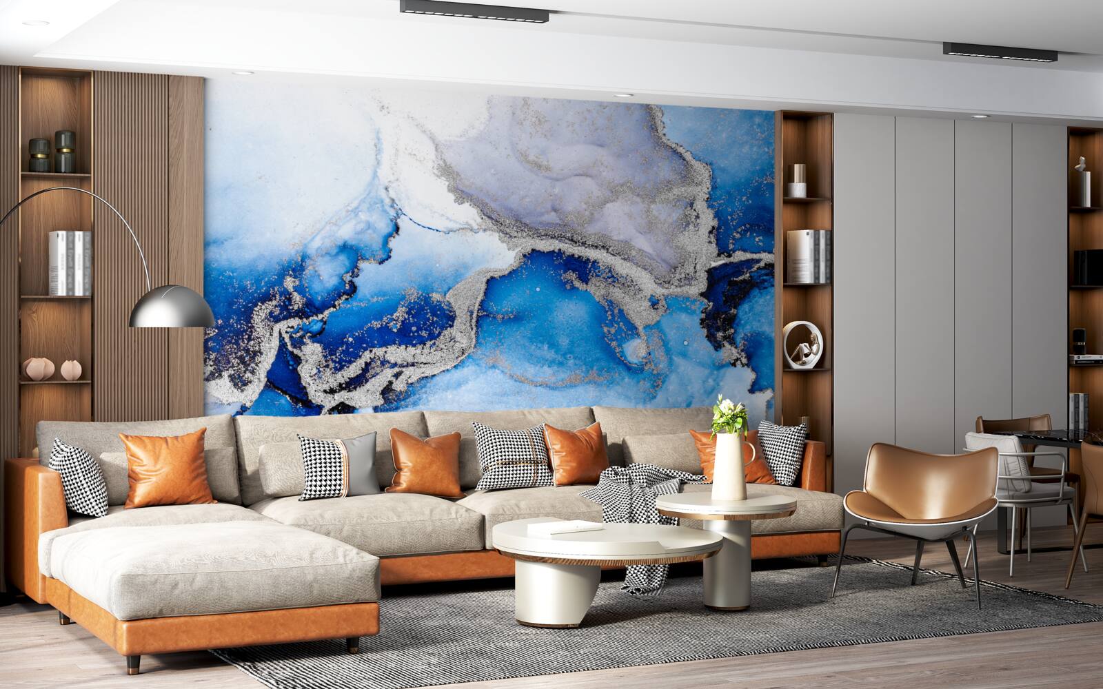 Fototapeta ekstrawaganckie abstrakcyjne tło w niebieskim odcieniu