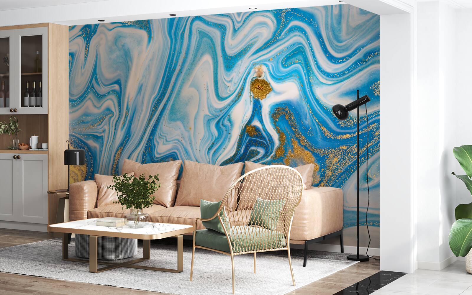 Fototapeta niebieski piasek w abstrakcyjnej formie