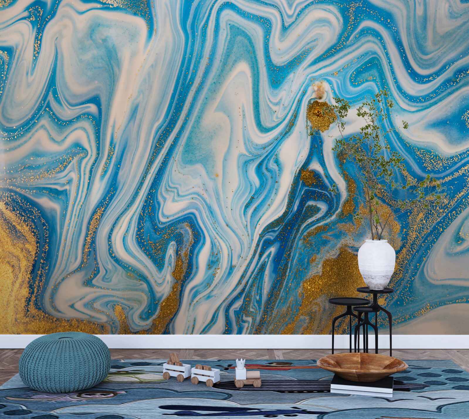 Fototapeta niebieski piasek w abstrakcyjnej formie