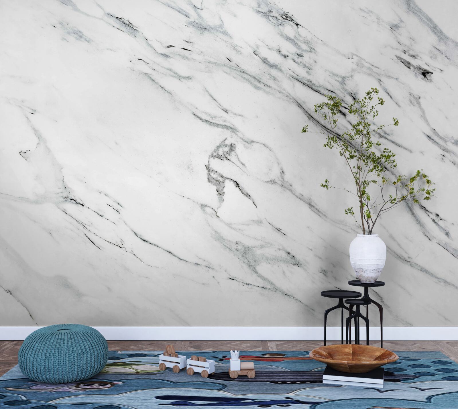 Fototapeta biały marmur z szarymi smugami