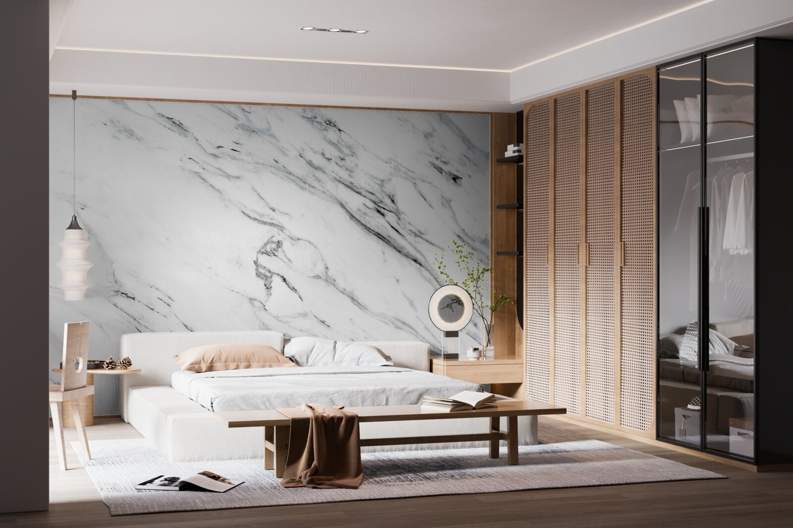 Fototapeta biały marmur z szarymi smugami