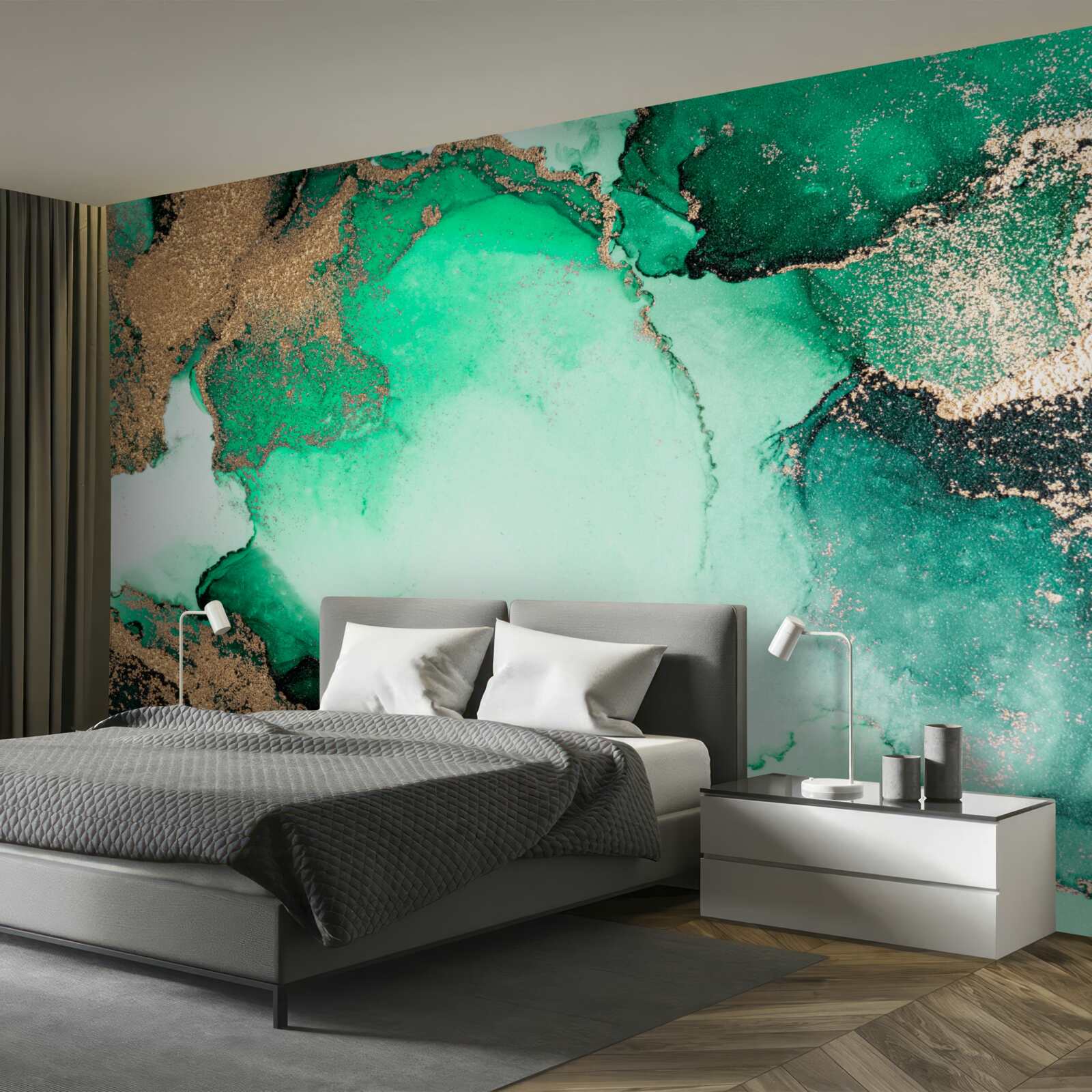 Fototapeta złoty zielony streszczenie tło