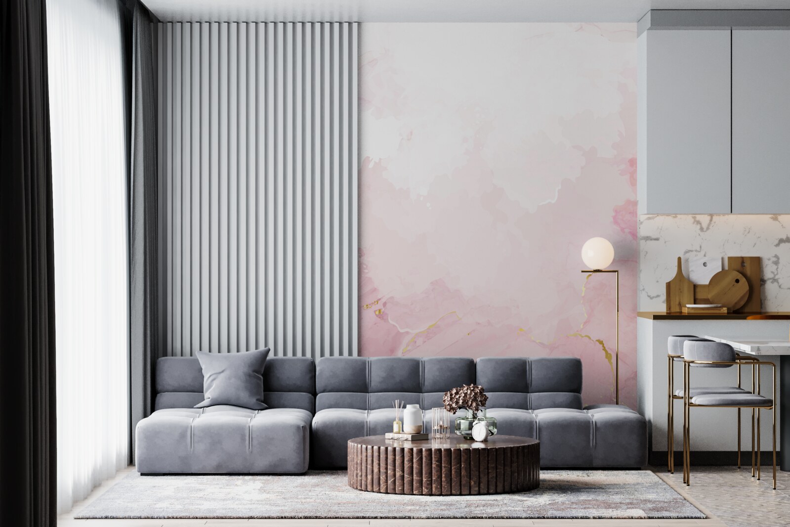 Fototapeta marmur w delikatnych odcieniach bieli i różu