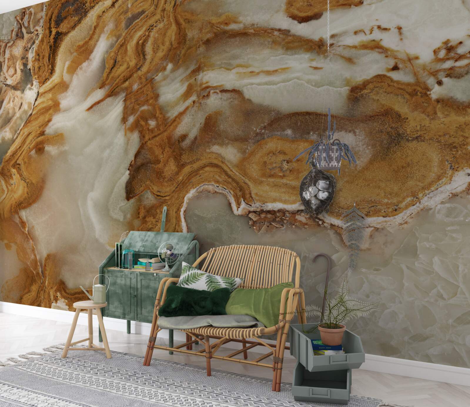 Fototapeta biały marmur z brązowymi żyłkami