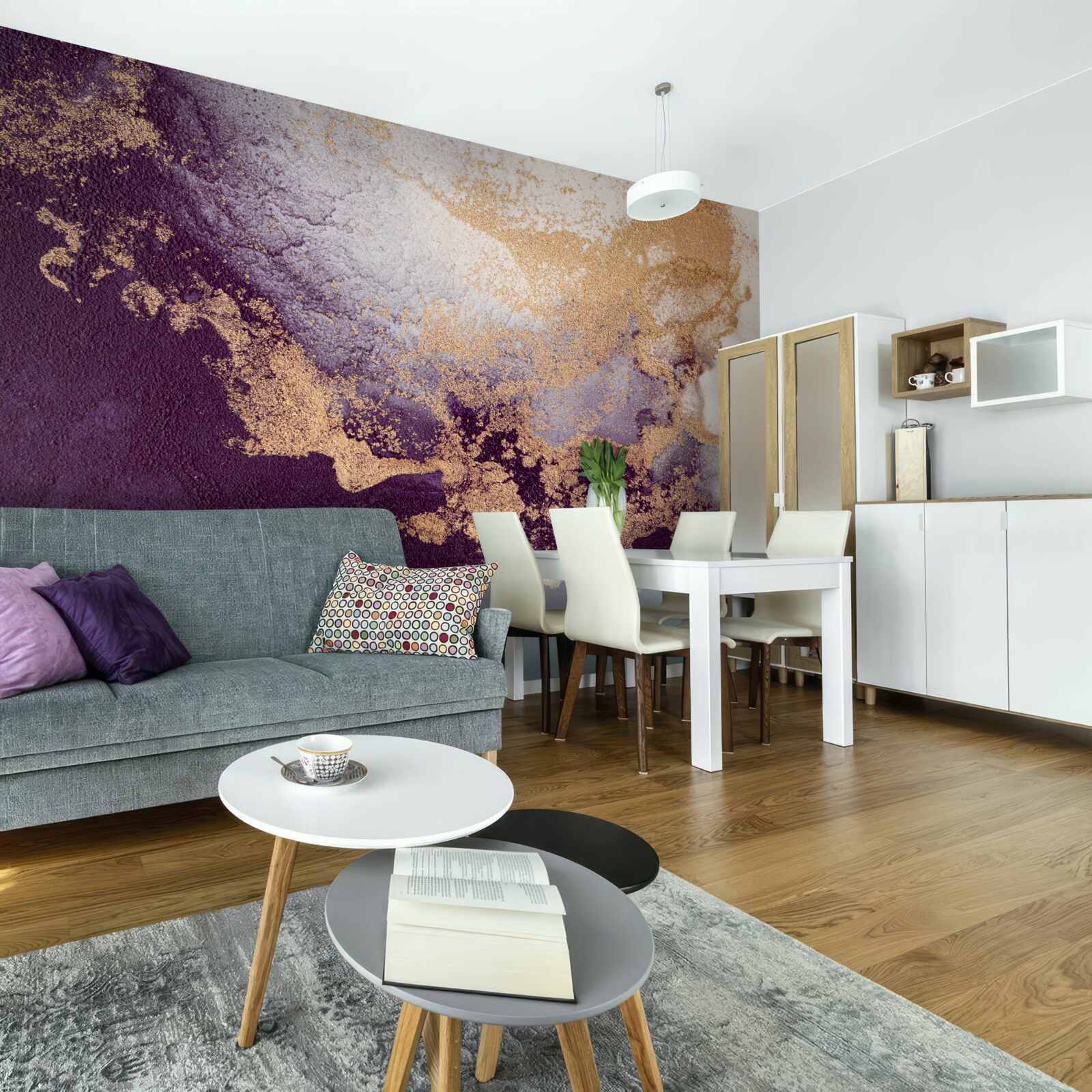 Fototapeta złoty i fioletowy obraz