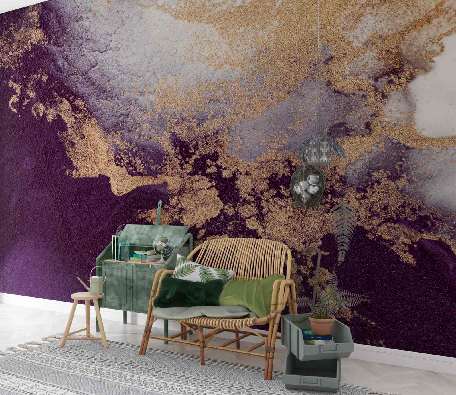 Fototapeta złoty i fioletowy obraz