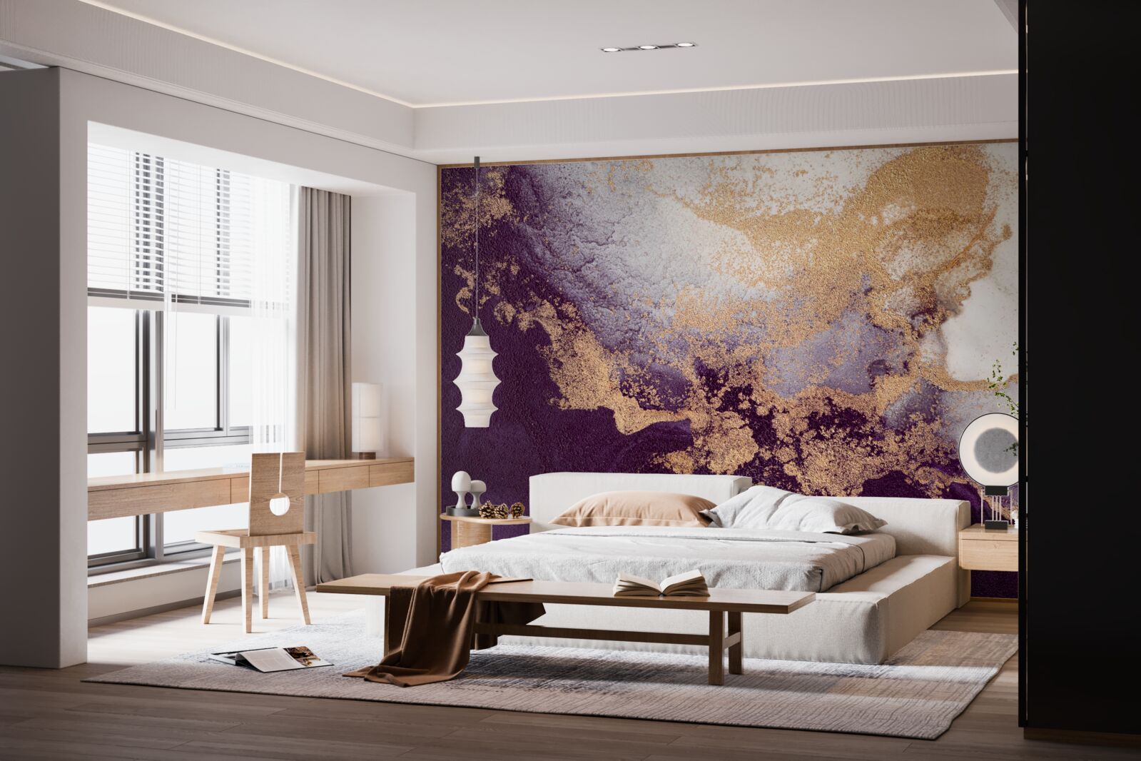 Fototapeta złoty i fioletowy obraz