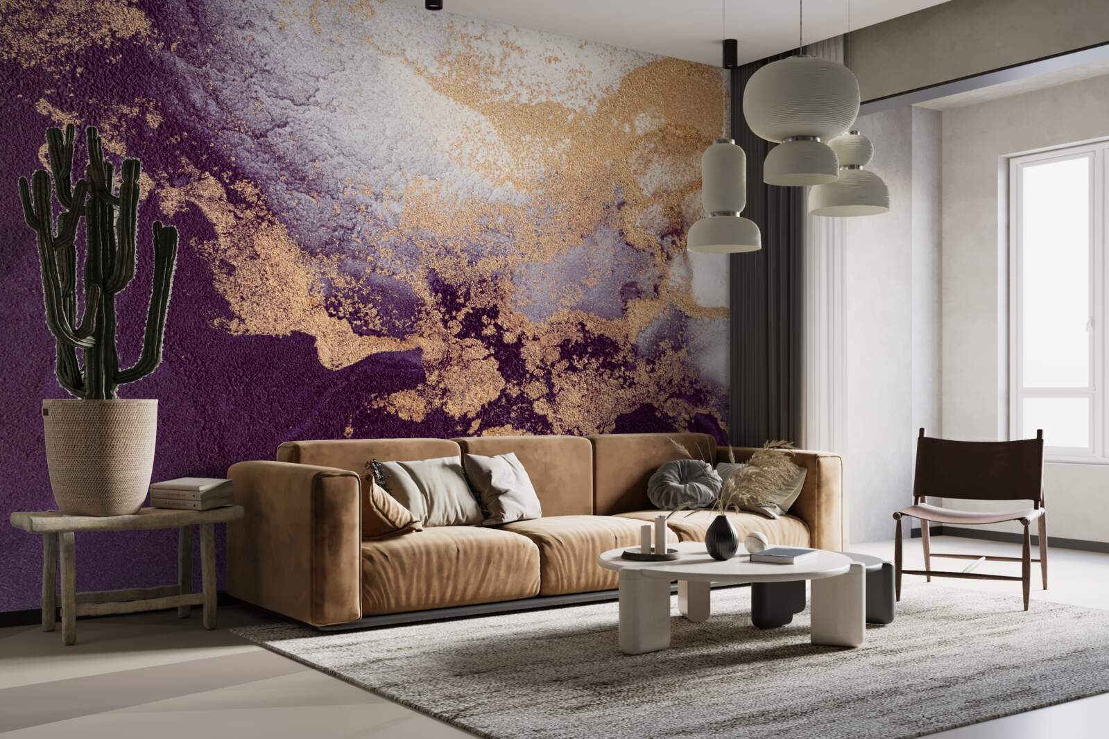 Fototapeta złoty i fioletowy obraz