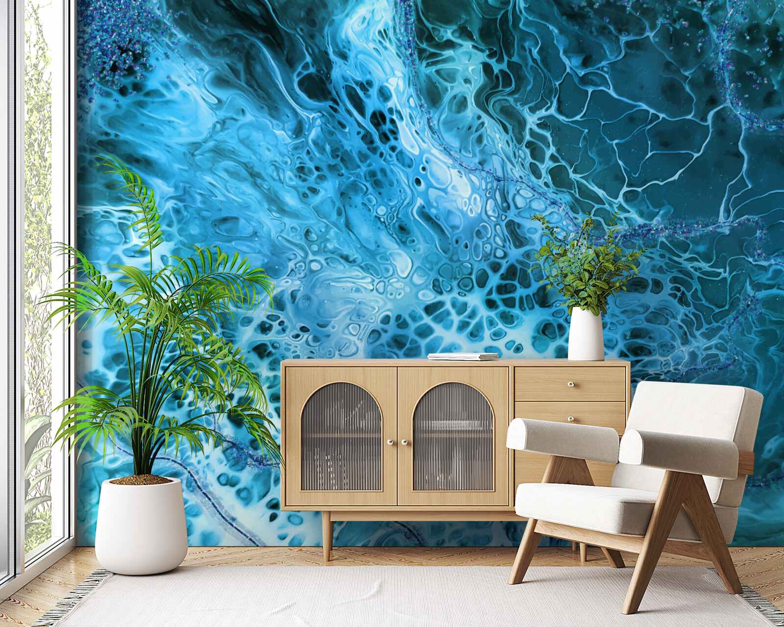 Fototapeta bulwy akrylowe w kolorze niebieskim