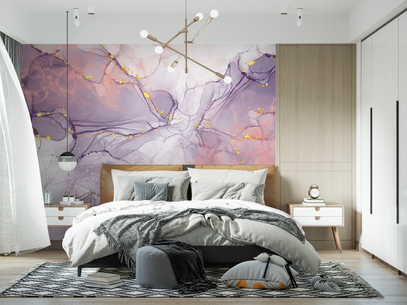 Fototapeta marmurowe tło w odcieniach różu i bzu