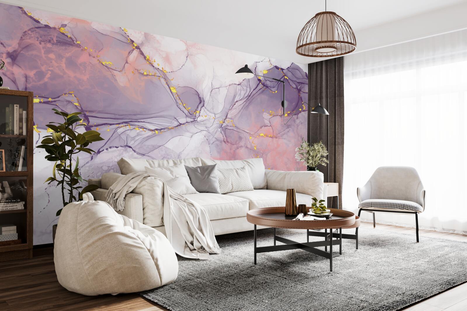 Fototapeta marmurowe tło w odcieniach różu i bzu