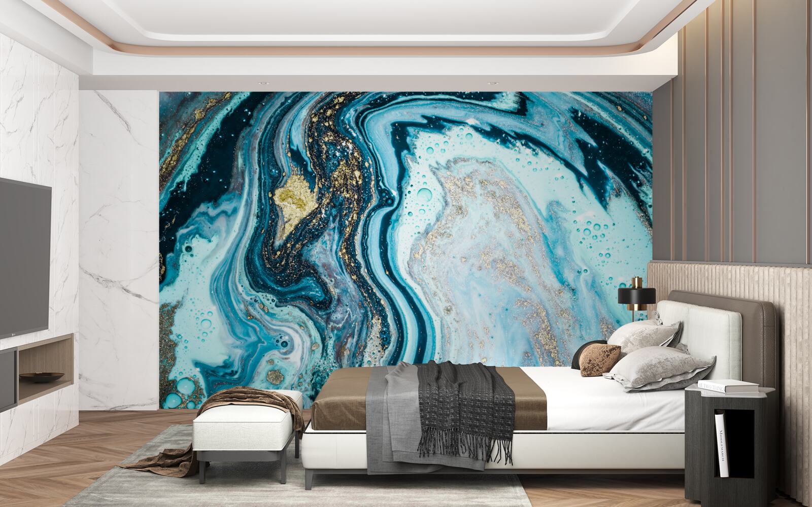 Fototapeta imitacja kamienia turkusowego