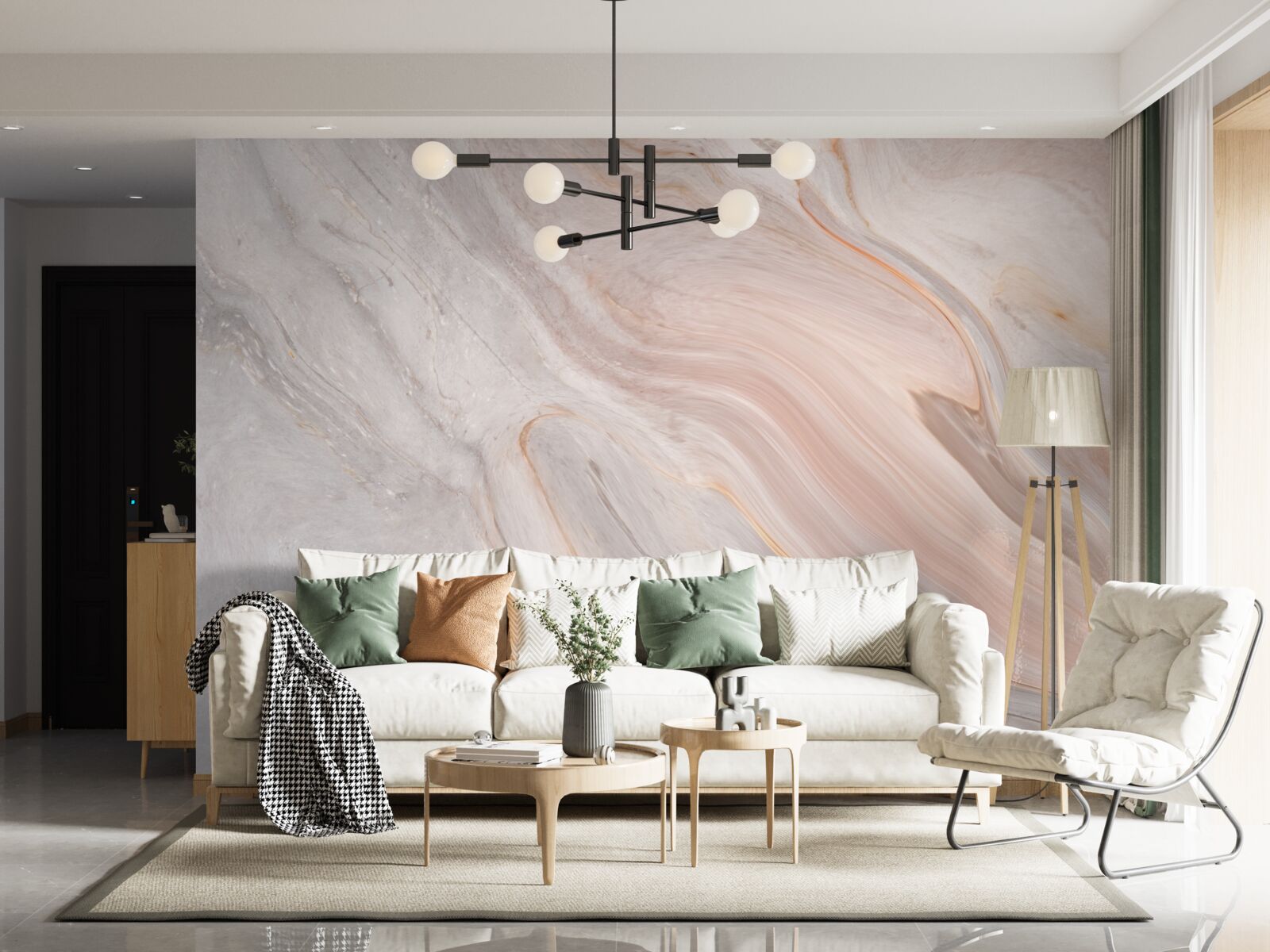 Fototapeta miękki marmur w pudrowych odcieniach
