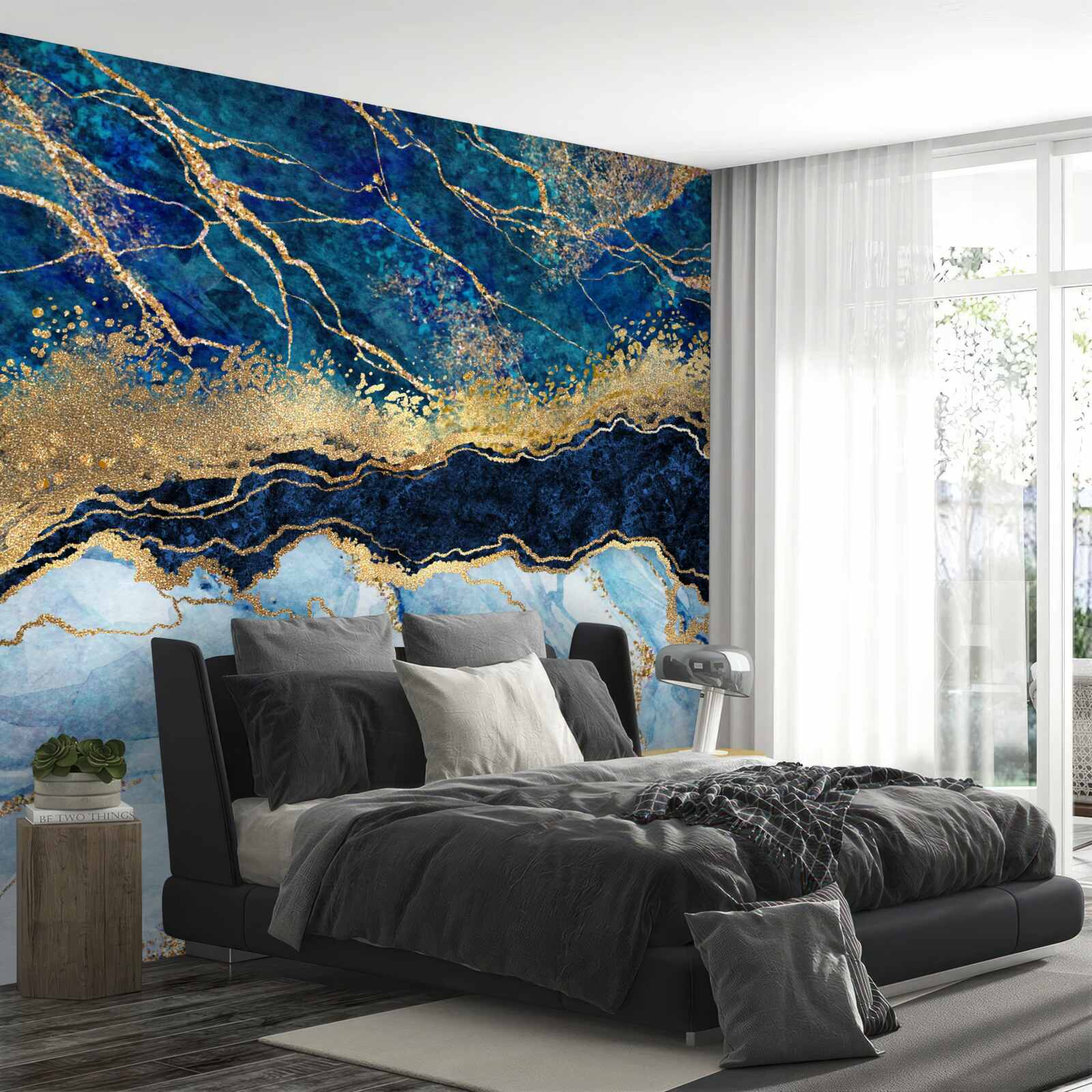 Fototapeta niebieskie marmurowe tło