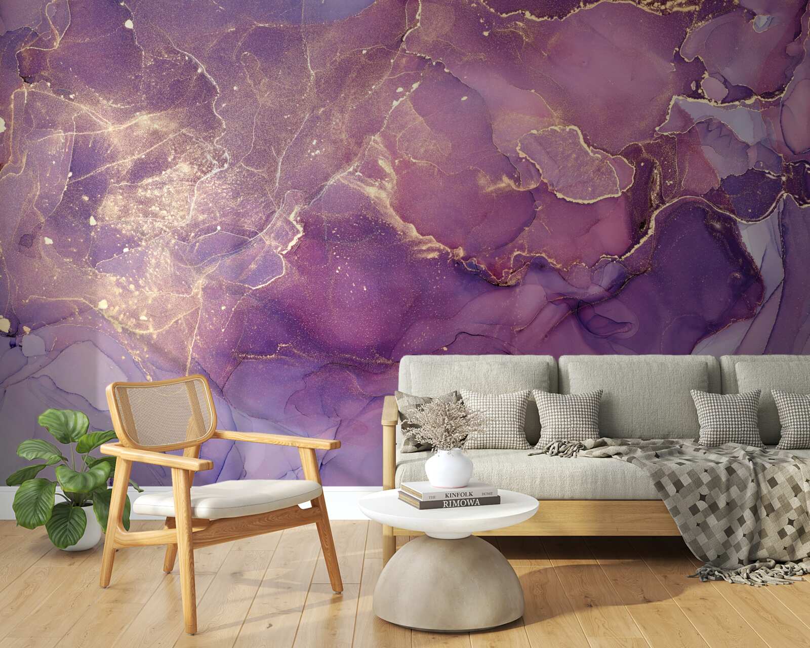 Fototapeta marmurowe tło w kolorze złotym z fioletowym odcieniem