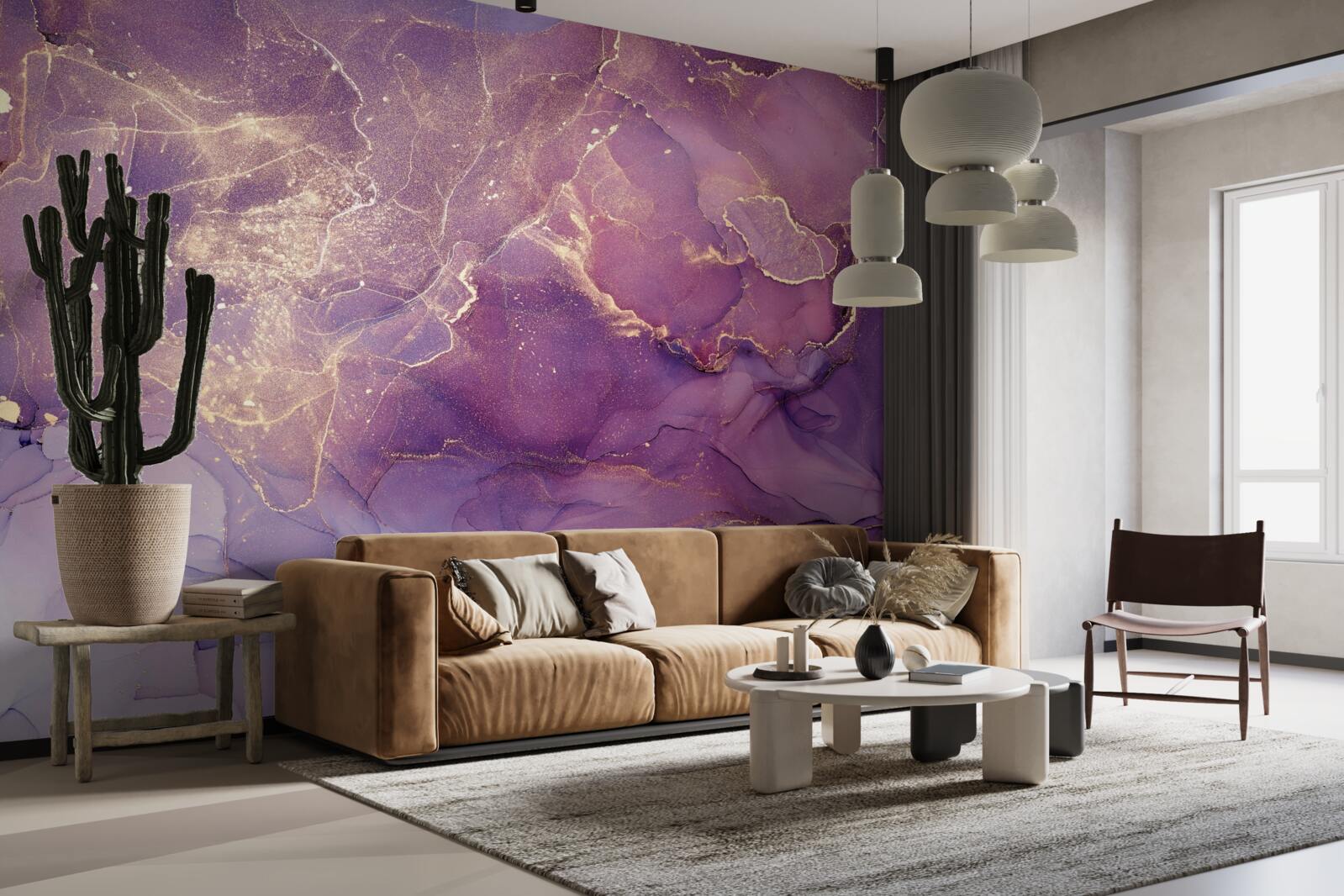 Fototapeta marmurowe tło w kolorze złotym z fioletowym odcieniem