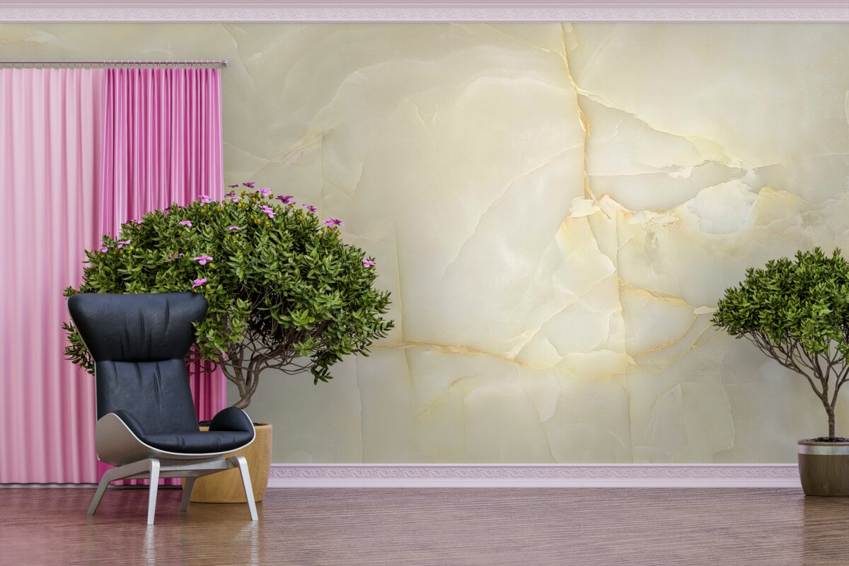 Fototapeta płytki porcelanowe z onyksu w kolorze beżowym