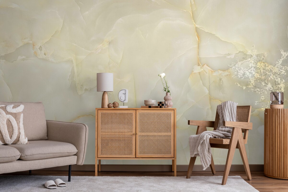 Fototapeta płytki porcelanowe z onyksu w kolorze beżowym