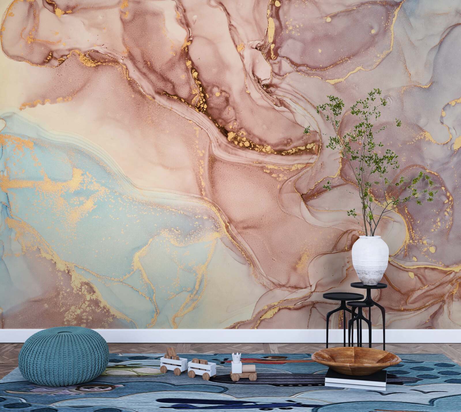 Fototapeta pudrowo różowy płyn