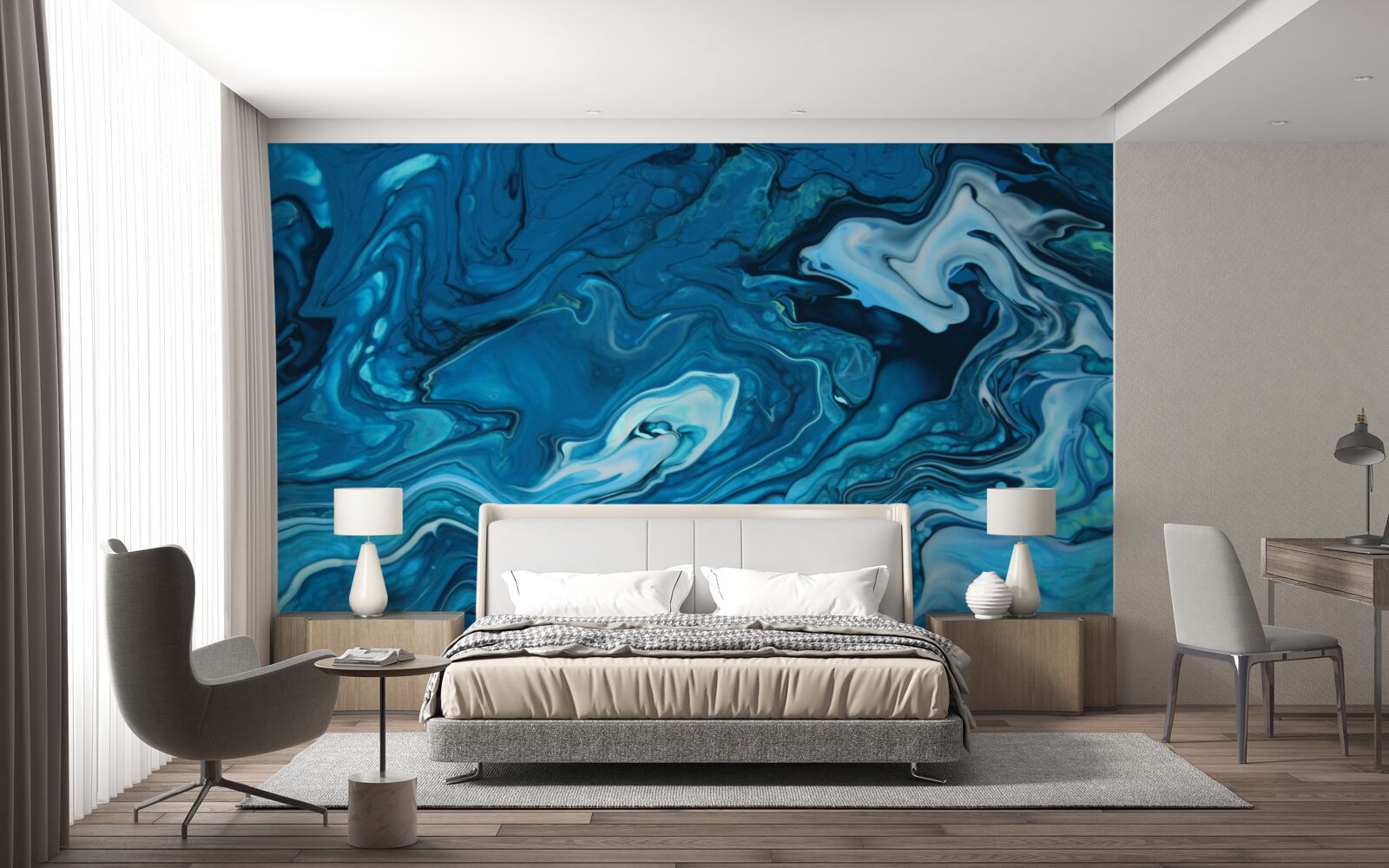 Fototapeta streszczenie niebieski marmur