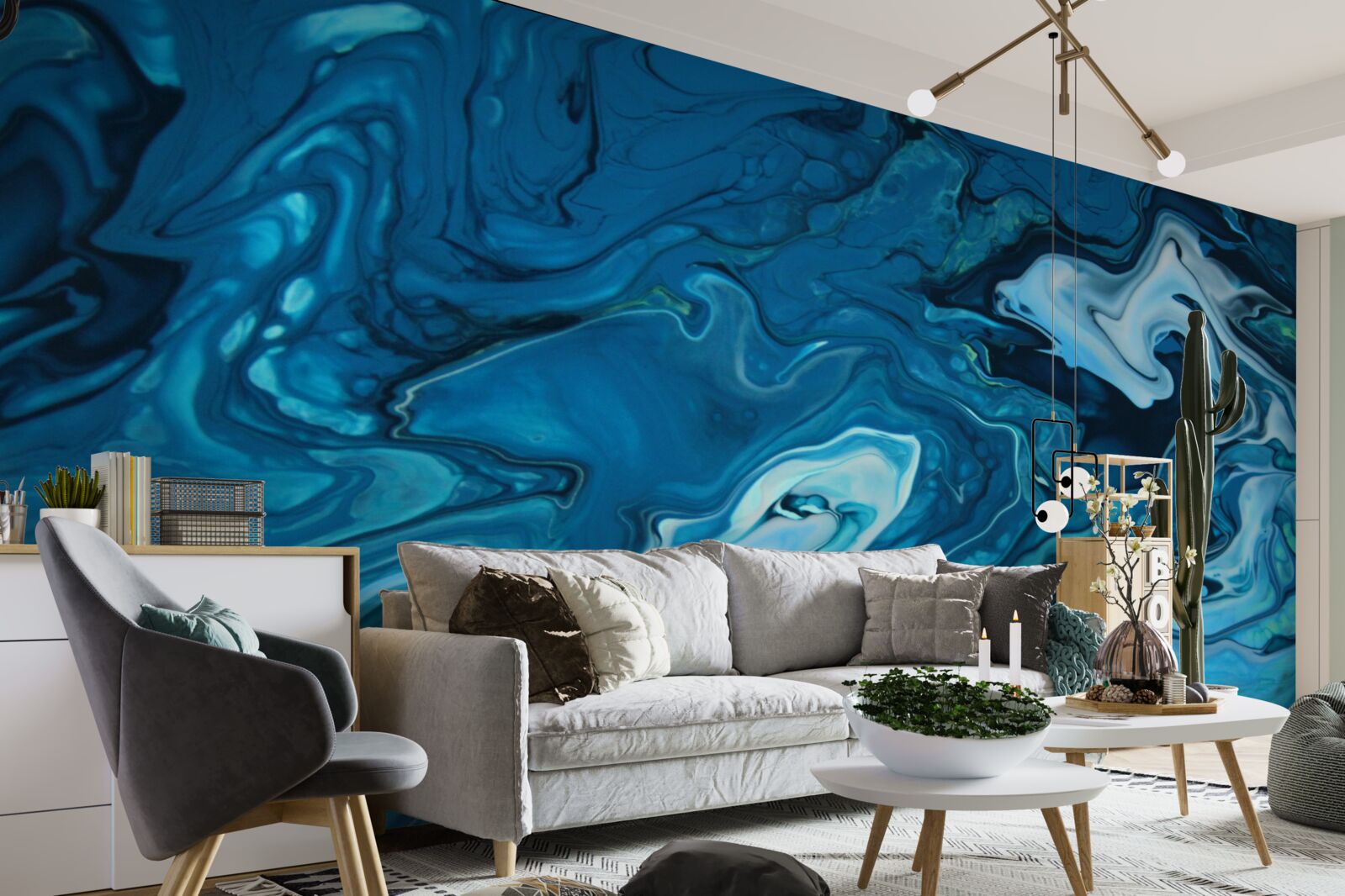 Fototapeta streszczenie niebieski marmur