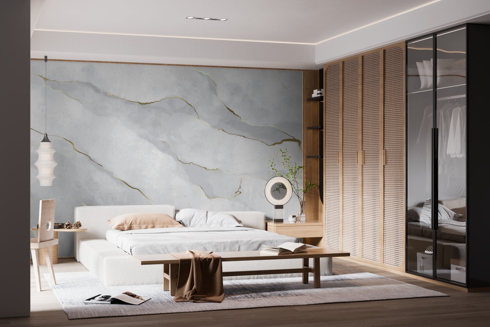 Fototapeta złoty marmur z jasnymi odcieniami