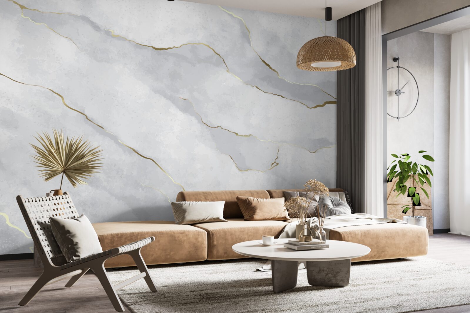 Fototapeta złoty marmur z jasnymi odcieniami