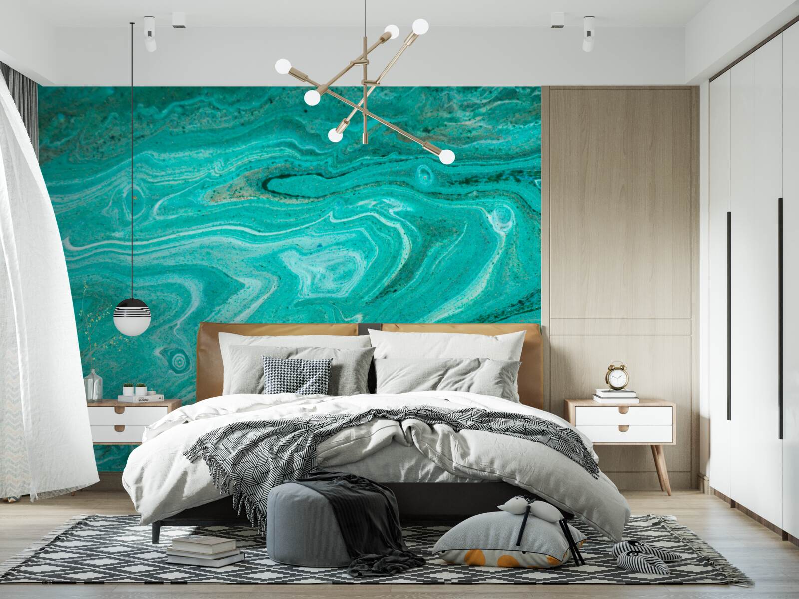 Fototapeta marmur w jasnozielonych odcieniach