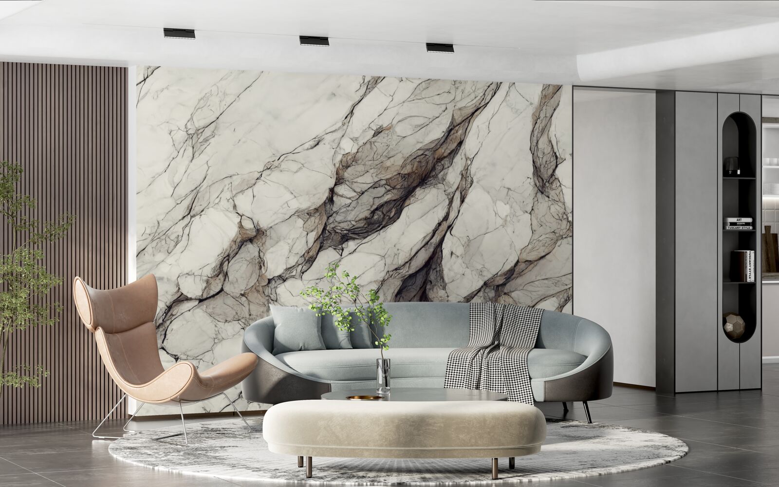 Fototapeta biały marmur z szarymi przekładkami