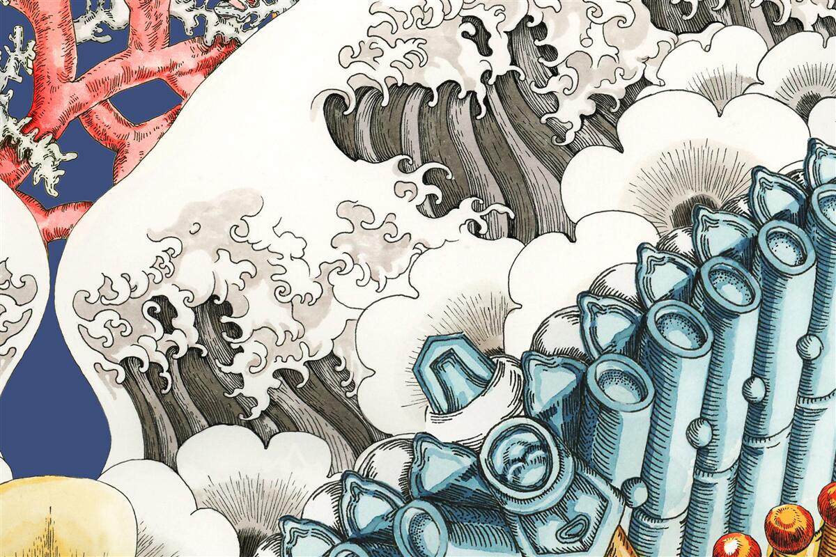 Fototapeta abstrakcja kamieni łączy się z falami