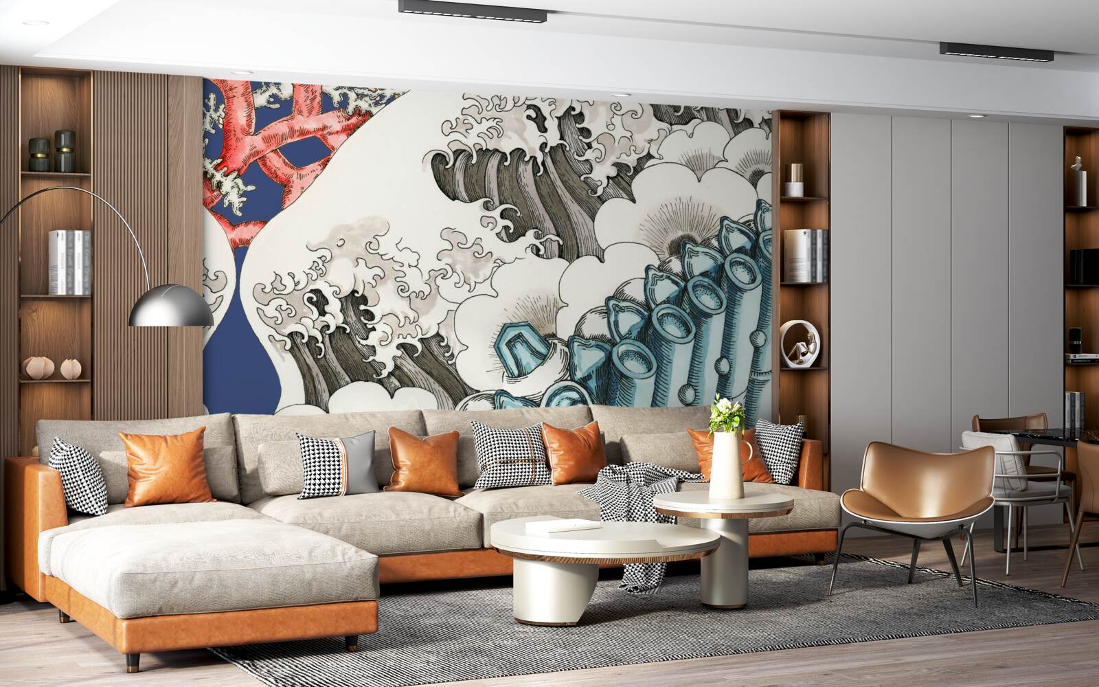 Fototapeta abstrakcja kamieni łączy się z falami