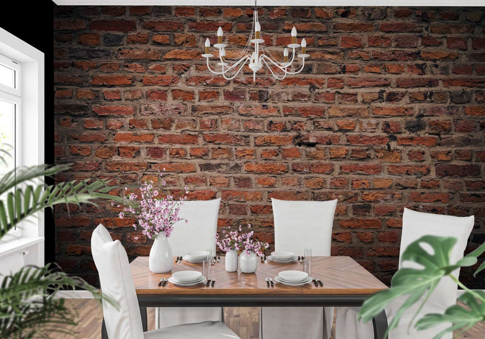 Fototapeta Ściana z czerwonej cegły starego budynku