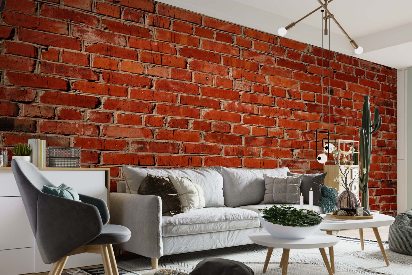 Fototapeta Ściana pomalowana na głęboką czerwień, przypominającą ciemną cegłę