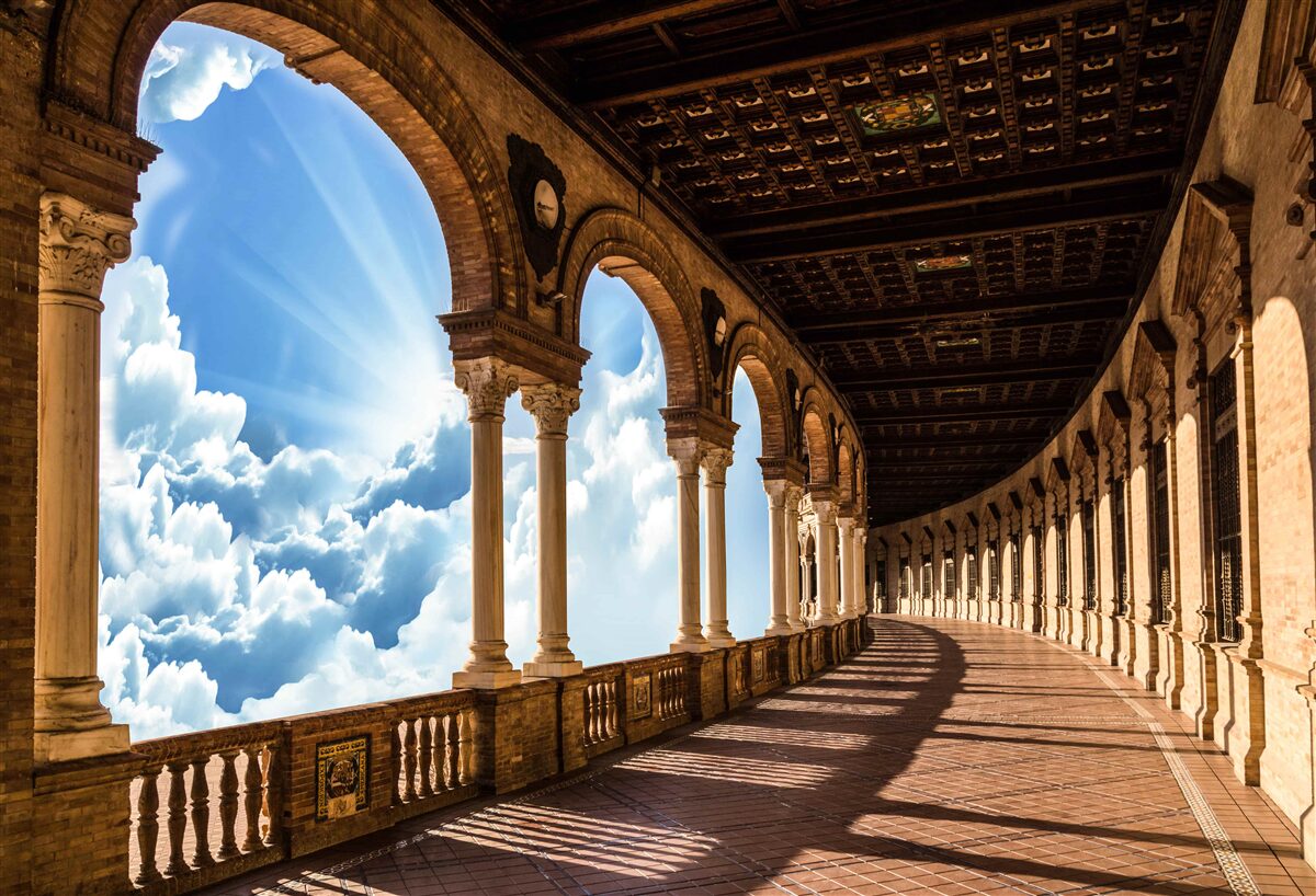 Fototapeta nieskończenie wysoki rząd kolumn