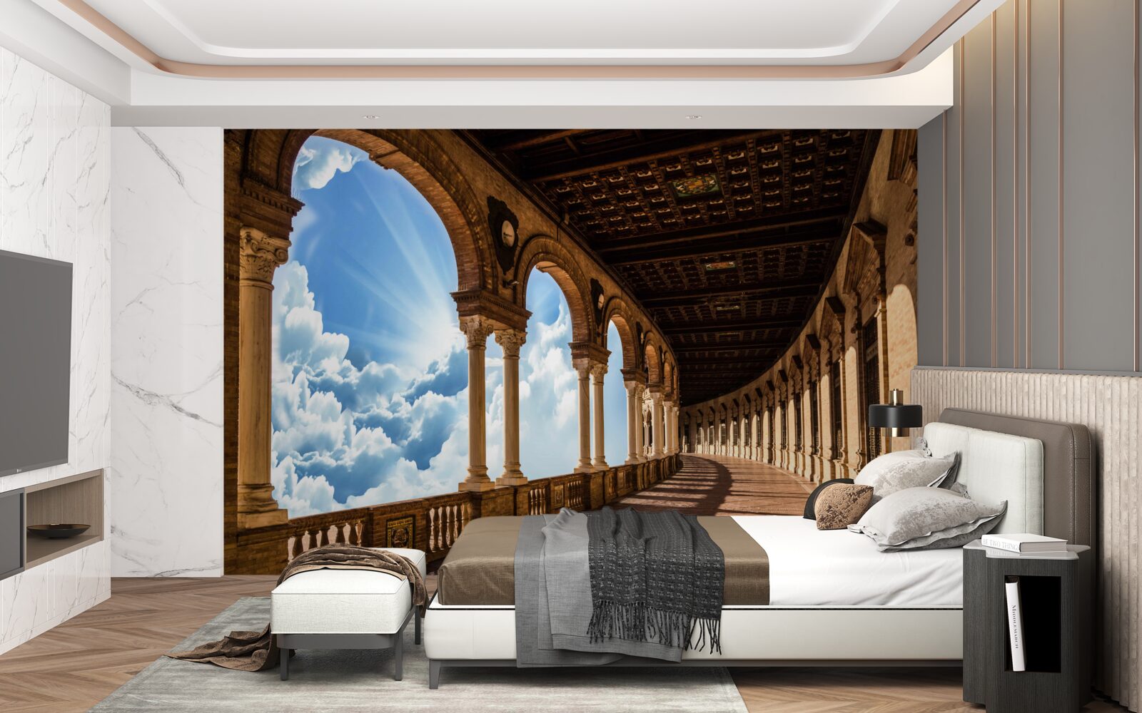 Fototapeta nieskończenie wysoki rząd kolumn