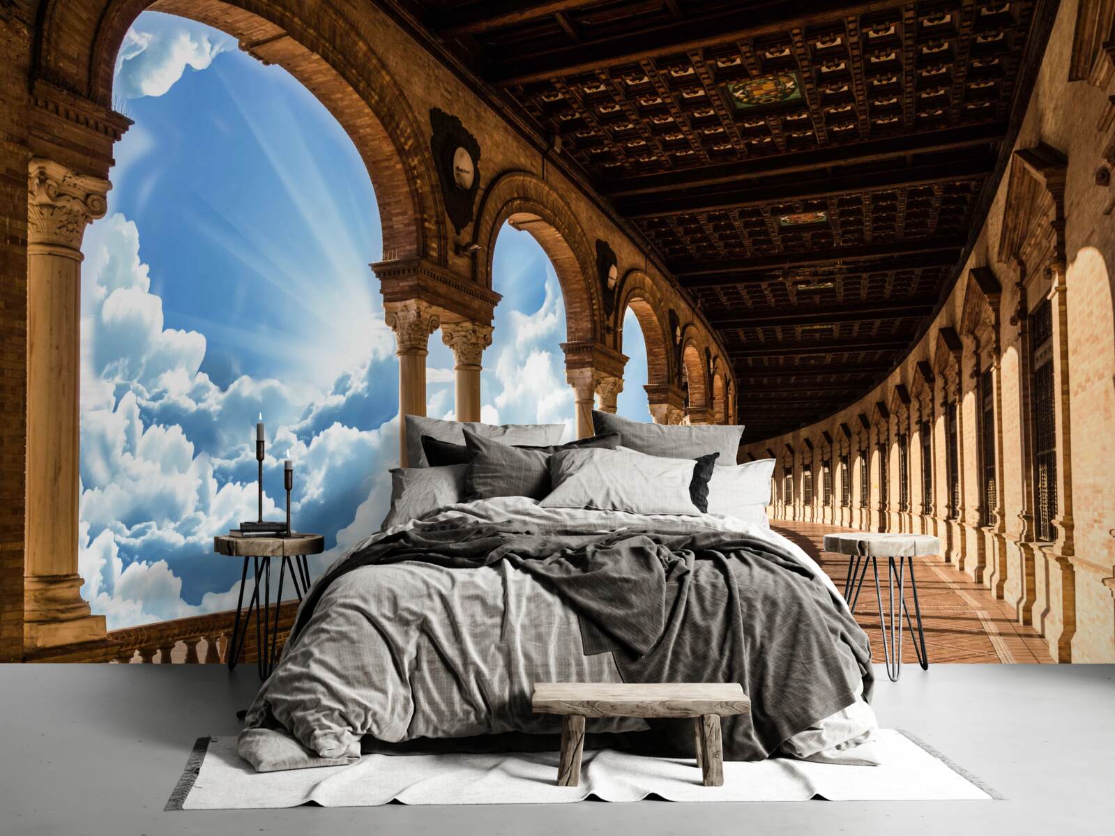 Fototapeta nieskończenie wysoki rząd kolumn