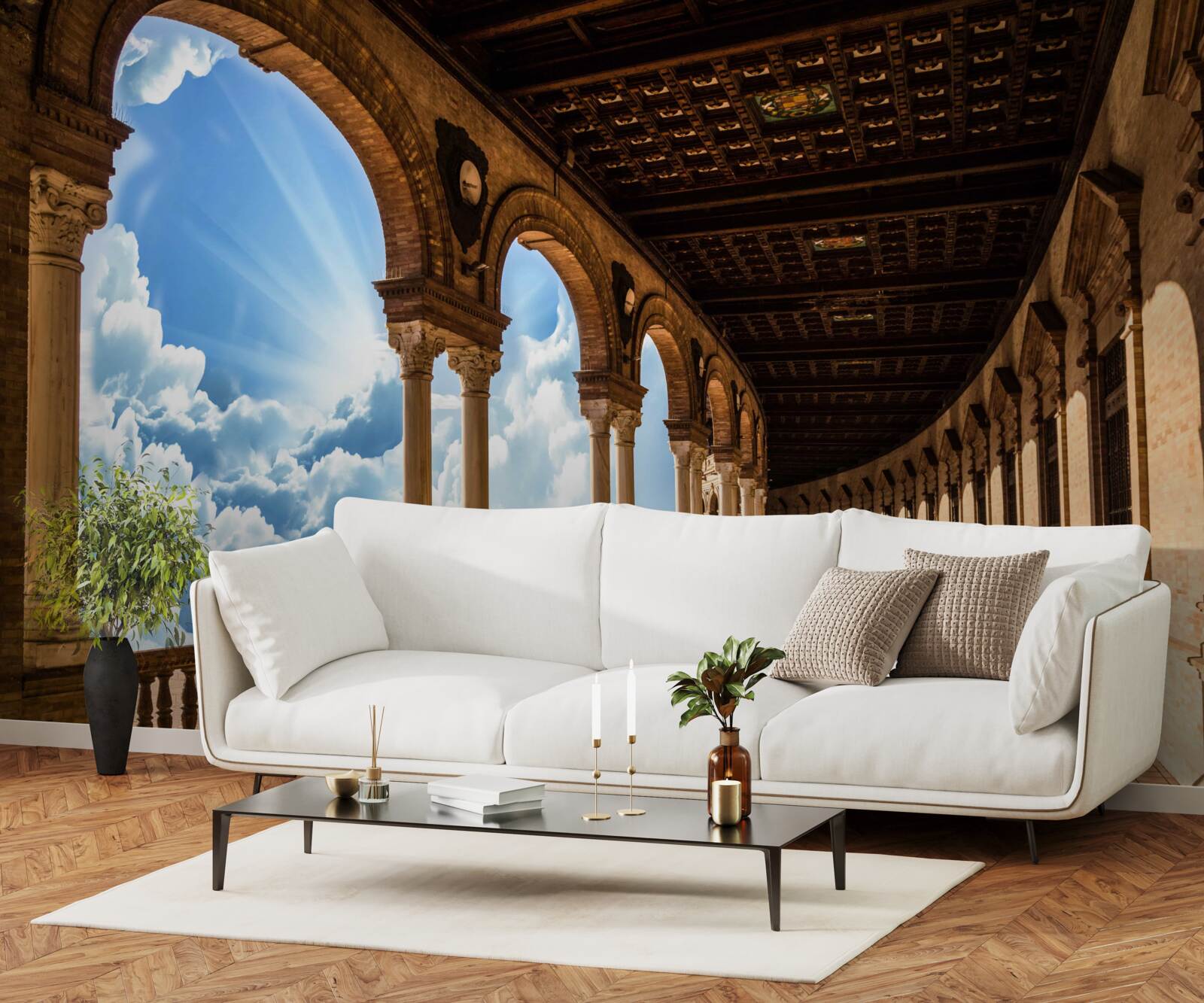 Fototapeta nieskończenie wysoki rząd kolumn